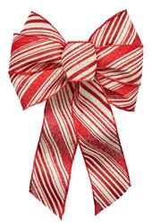 Holidaytrims 6151 Christmas Specialty Decoration, 1 in H, Stripes, Burlap, Red/White, Pack of 12