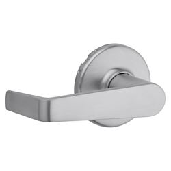 Kwikset 721KNL 26D Passage Lever, Pushbutton Lock, Satin Chrome, Zinc, Residential, Reversible Hand, 2 Grade