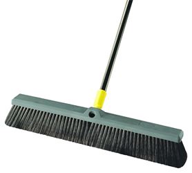 Quickie 00533 Push Broom, 24 in Sweep Face, Polypropylene Bristle, Steel Handle