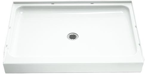 Sterling Ensemble 72121100-0 Shower Base, 48 in L, 34 in W, 5-1/2 in H, Vikrell, White, Alcove Installation