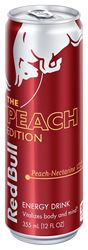 Red Bull 611269283105 Energy Drink, Peach Flavor, 12 oz Can, Pack of 24