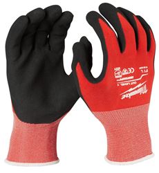 Milwaukee 48-22-8902 Gloves, Unisex, L, 7.53 to 7.73 in L, Nitrile, Red