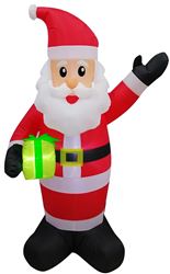 Hometown Holidays 90339 Christmas Inflatable Santa/Candy Cane, 6 ft H, Nylon, Red, Super LED Bulb