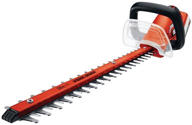 Black+Decker LHT2436 Electric Hedge Trimmer, 40 V, 3/4 in Cutting Capacity, 24 in L x 3 in W Blade, Soft-Grip Handle