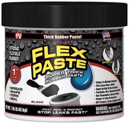 Flex Paste PFSBLKR16 Rubberized Adhesive, Black, 1 lb, Jar