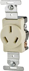 Eaton Cooper Wiring 805 805V-BOX Power Receptacle, 3 -Pole, 125/250 V, 20 A, NEMA: NEMA 10-20R, Ivory