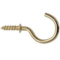 OOK 50356 Mug Hook, 1-1/4 in L, Brass, Pack of 12