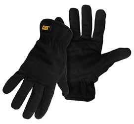 CAT CAT012260L Touch Screen Utility Gloves, L, Open, Shirred Elastic Back Cuff, Spandex, Black