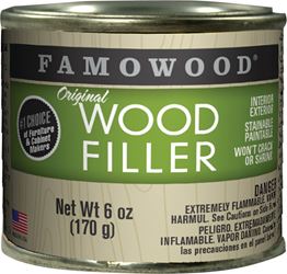 FAMOWOOD 36141128 Wood Filler, Paste, Oak/Teak, 6 oz Can