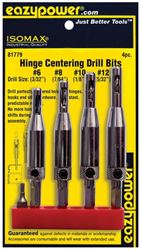 Eazypower 81779 Hinge Bit Set, Self-Centering, 4-Piece