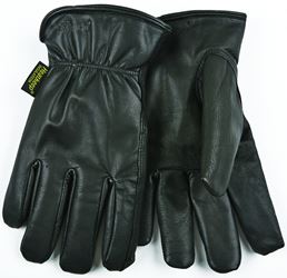 Heatkeep 93HK-XL Driver Gloves, Mens, XL, 10-1/4 in L, Keystone Thumb, Easy-On Cuff, Goatskin Leather, Black