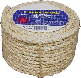 T.W. Evans Cordage 22-800 Fiber Rope, 3/4 in Dia, 600 ft L, Sisal, Natural