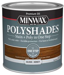 Minwax 214964444 Waterbased Polyurethane Stain, Gloss, Liquid, Honey, 0.5 pt, Pack of 4