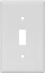 Eaton Wiring Devices 5134W Wallplate, 4-1/2 in L, 2-3/4 in W, 1 -Gang, Nylon, White, High-Gloss, Pack of 10