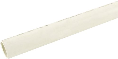 JM Eagle Schedule Series 531111 Pipe, 1-1/2 in, 10 ft L, Solvent Weld, SCH 40 Schedule, PVC, White