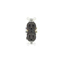 Leviton S00-05320-00S Duplex Receptacle, 2 -Pole, 15 A, 125 V, Push-In, Side Wiring, NEMA: 5-15R, Brown