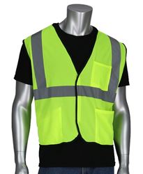 Safety Works CVCL2MLXL Safety Vest, XL, Polyester, Lime Yellow, Hook-and-Loop
