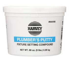 Harvey 043105 Plumbers Putty, Solid, Off-White, 5 lb Cup