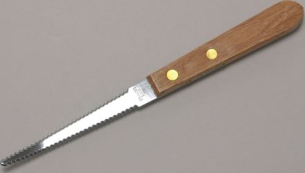 Chef Craft 21525 Grapefruit Knife, 3-1/2 in L Blade, Stainless Steel Blade, Wood Handle, Brown Handle