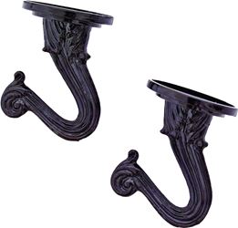 Landscapers Select GB0433L Ceiling Hook, 1.5 in L, 1 Dia in H, Steel, Black Coated Finish, Wall Mount Mounting