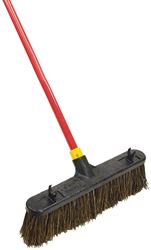 Quickie Bulldozer 526 Push Broom, 18 in Sweep Face, 4-1/8 in L Trim, Palmyra Fiber Bristle, ACME Thread