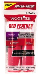 Wooster RR311-4 1/2 Roller Cover, 1/4 in Thick Nap, 4-1/2 in L, Velour Cover, Red