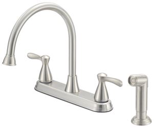 Boston Harbor F8210001NP Kitchen Faucet, 1.8 gpm, 4-Faucet Hole, Metal/Plastic, Stainless Steel, Deck Mounting