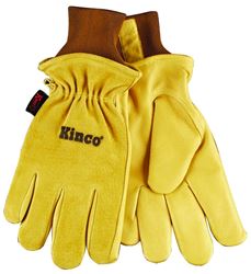 Heatkeep 94HK-XL Protective Gloves, Mens, XL, 13 in L, Keystone Thumb, Knit Wrist Cuff, Pigskin Leather, Gold