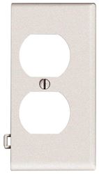 Leviton PSE8-I Receptacle Sectional Wallplate, 1 -Gang, Thermoplastic Nylon, Ivory, Surface Mounting