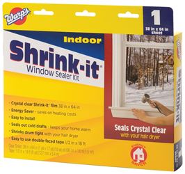 Warps Shrink-it Series SK-38 Window Sealer Kit, 38 in W, Clear