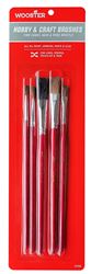 Wooster F5105 Artist Paint Brush Set, Plastic Handle, 7-7/8 in OAL