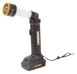 WORX WX027L Multi-Function Flashlight, 1.5 Ah, Lithium-Ion Battery, LED Lamp, 130 Lumens, Black