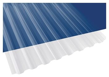 Suntuf 101697 Corrugated Panel, 8 ft L, 26 in W, Greca 76 Profile, 0.032 in Thick Material, Polycarbonate, Clear, Pack of 10