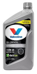 Valvoline VV916 Advanced Full Synthetic Motor Oil, 0W-20, 1 qt, Bottle, Pack of 6