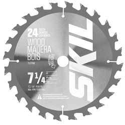 SKILSAW 75724W Circular Saw Blade, 7-1/4 in Dia, 5/8 in Arbor, 24-Teeth, Carbide Cutting Edge, Pack of 10