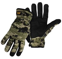 CAT CAT0122702X Utility Gloves, Mens, 2XL, Open Cuff, Spandex, Camouflage