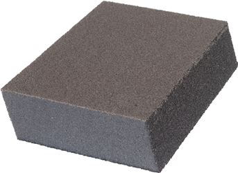 Norton MultiSand 00935 Sanding Sponge, 4-7/8 in L, 2-7/8 in W, Fine, Medium, Aluminum Oxide Abrasive