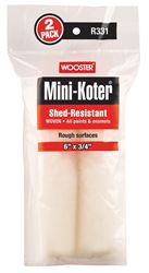 Wooster R331-6 Mini Roller Cover, 3/4 in Thick Nap, 6 in L, Fabric Cover, 2/PK