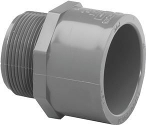 Lasco 836005BC Pipe Adapter, 1/2 in, Slip x MIP, PVC, SCH 80 Schedule