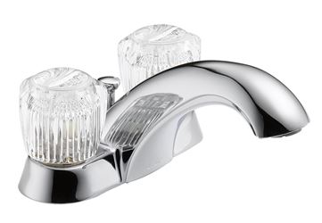 Delta Classic Series 2522LF Bathroom Faucet, 1.2 gpm, 2-Faucet Handle, Brass, Chrome Plated, Knob Handle, Rigid Spout