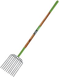 Ames 2826300 Manure/Bedding Fork, Steel Tine, Wood Handle, 61 in L Handle