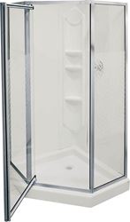 Maax Himalaya 101694-000-129-107 Shower Kit, 38 in L, 38 in W, 74-1/4 in H, Polystyrene, Chrome, 3-Wall Panel