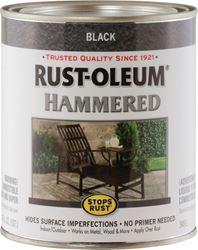 Rust-Oleum 7215502 Enamel Paint, Hammered, Black, 1 qt, Can, 75 to 150 sq-ft/qt Coverage Area