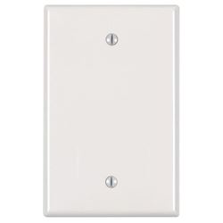 Leviton PJ13-I Blank Wallplate, 3-1/8 in L, 4-7/8 in W, 1/4 in Thick, 1 -Gang, Nylon, Ivory, Box Mounting
