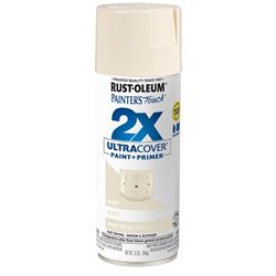 Rust-Oleum Painters Touch 2X Ultra Cover 334035 Spray Paint, Gloss, Ivory, 12 oz, Aerosol Can