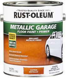 RUST-OLEUM 349355 Concrete and Garage Floor Paint, Metallic, Copper, 1 gal