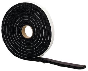 M-D 06635 Premium Weatherstrip Tape, 3/4 in W, 10 ft L, Rubber, Black, 12/PK