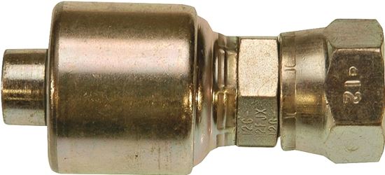 Gates MegaCrimp G25170-1212 Hose Coupling, 1-1/16-12, Crimp x JIC, Straight Angle, Steel, Zinc