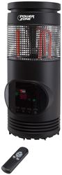 PowerZone 360 deg Infrared Quartz Tower Heater with Remote Control, 12.5 A, 120 V, ECO/1000/1500 W, Black