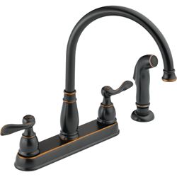 Delta Windemere Series 21996LF-OB Kitchen Faucet, 1.8 gpm, 2-Faucet Handle, Plastic, Oil Rubbed Bronze, Deck